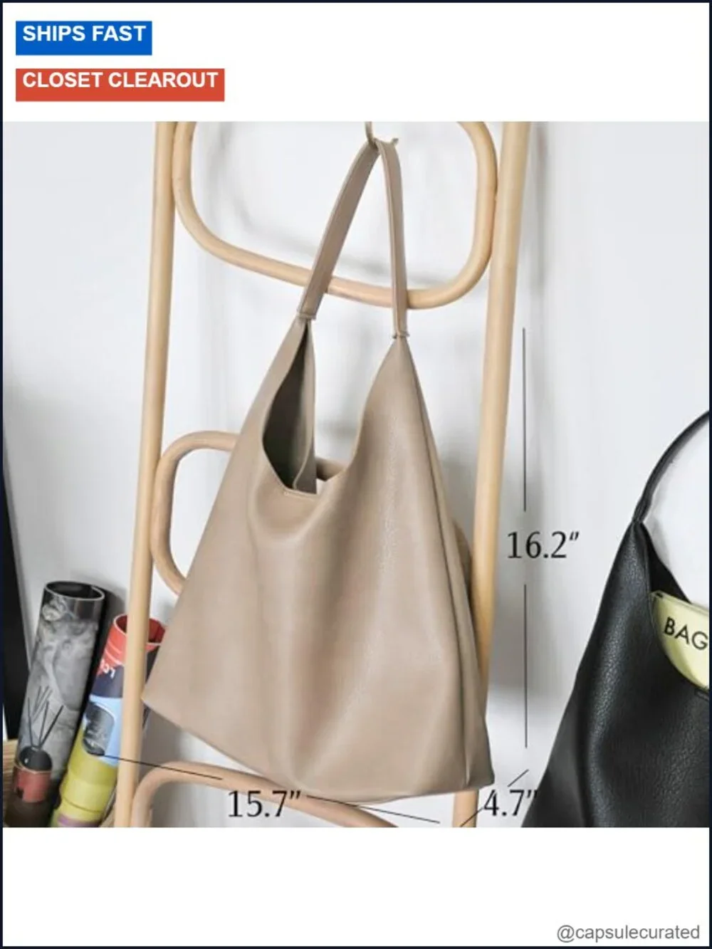 Soft Vegan Leather Hobo Bag for Women Slouchy Shoulder Tote Purse